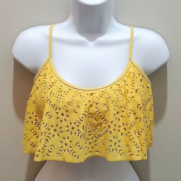 JESSICA SIMPSON SWIMSUIT TOP, Sz M, YELLOW, NYLON/SPANDEX - Picture 1 of 11